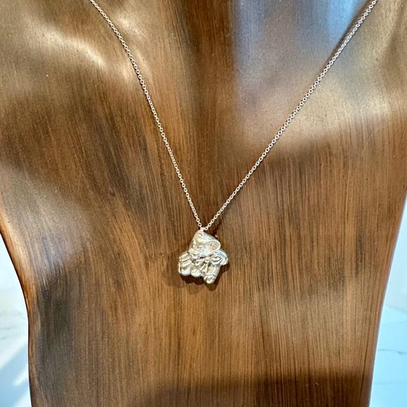 Tiffany & Co. 0.925 Sterling Silver Bear with Bow Necklace - Picture 2 of 6